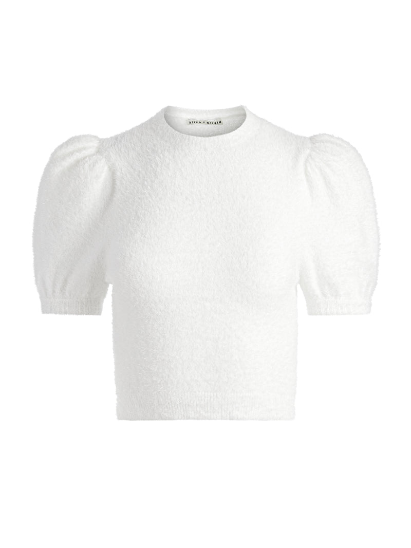 Alice + Olivia - Ciara Puff Sleeve Sweater - Soft White