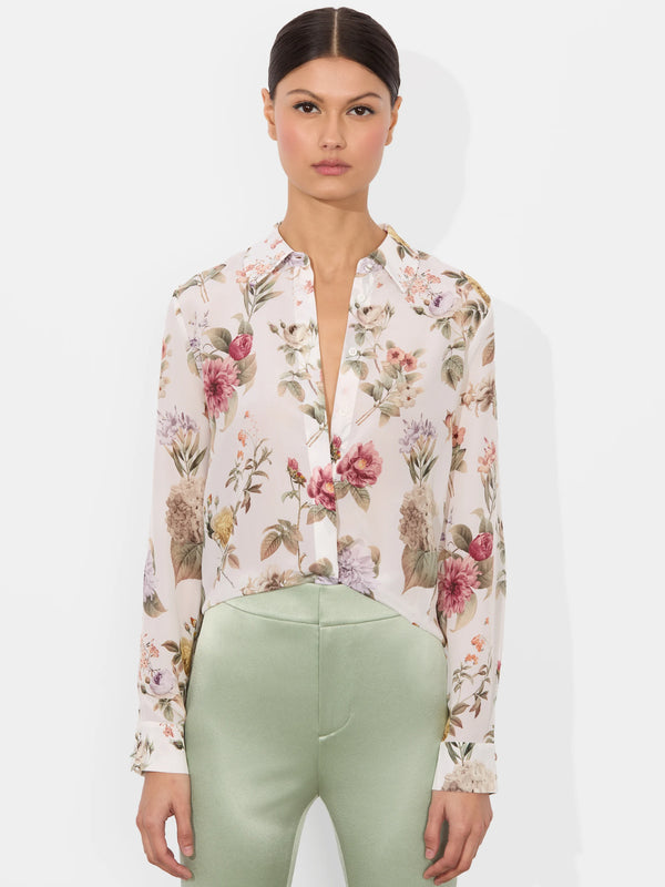 Alice + Olivia - Willa Silk Blouse - Sweet Nothing