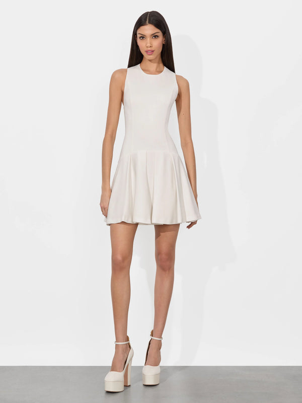 Alice + Olivia - Adley Drop Waist Mini Dress - Off White