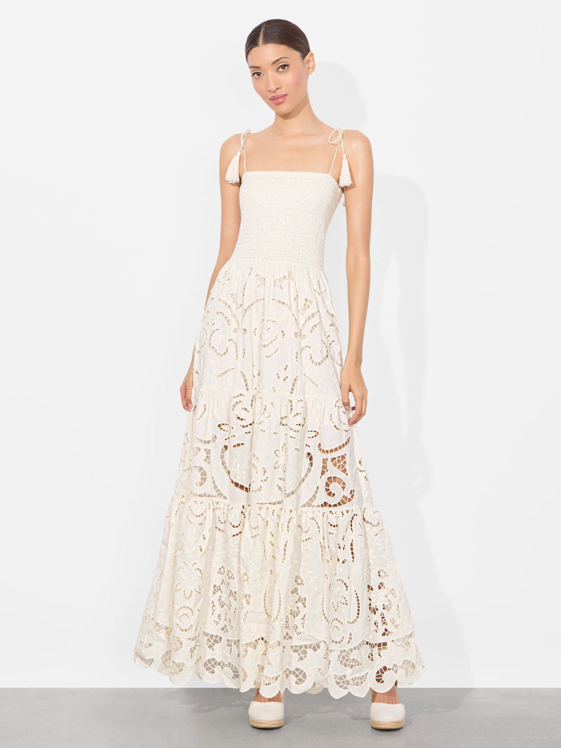 Alice + Olivia - Marna Tiered Maxi Dress - Off White