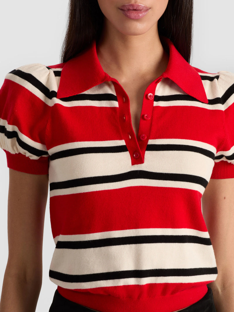 Alice + Olivia - Ramona Striped Pullover - Perfect Ruby Multi