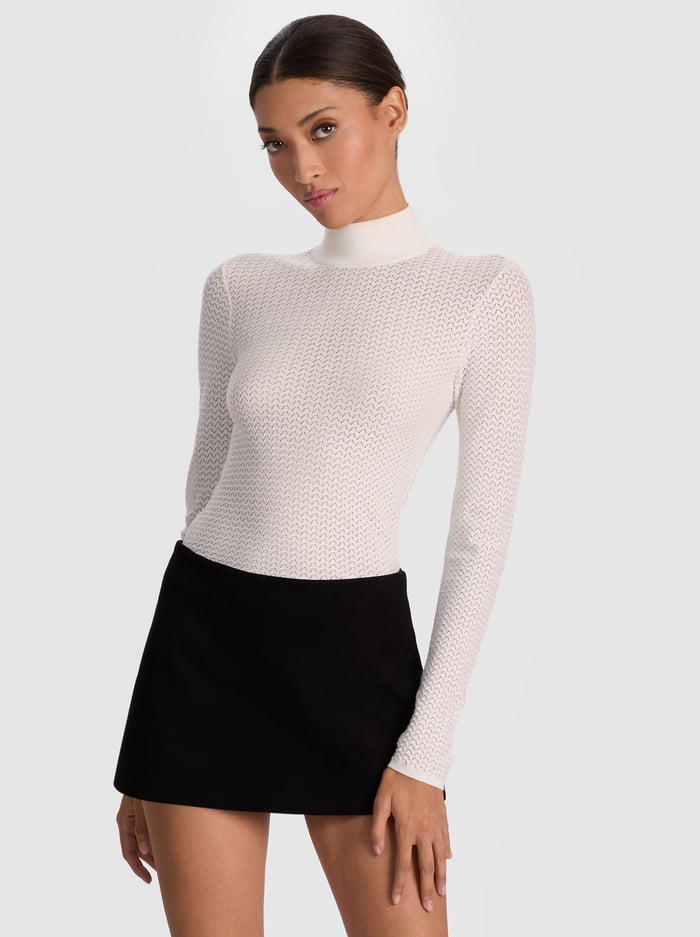 Alice + Olivia - Lanie Long Sleeve Mockneck - Soft White