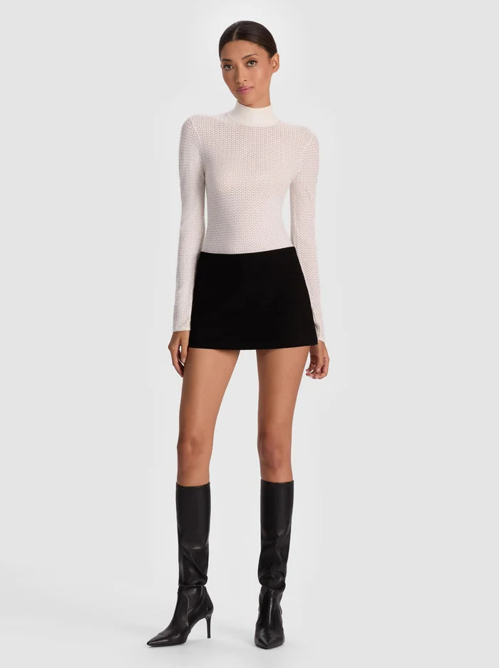 Alice + Olivia - Lanie Long Sleeve Mockneck - Soft White