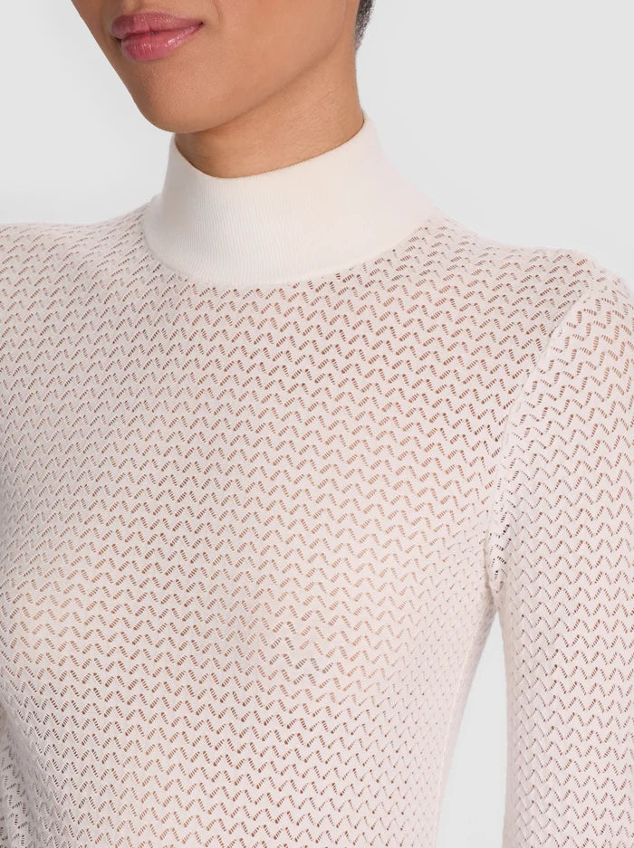 Alice + Olivia - Lanie Long Sleeve Mockneck - Soft White