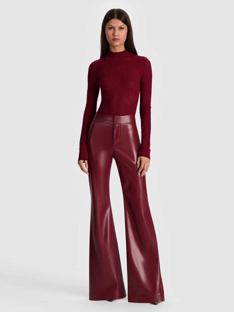 Alice + Olivia - Lanie Long Sleeve Mockneck - Oxblood