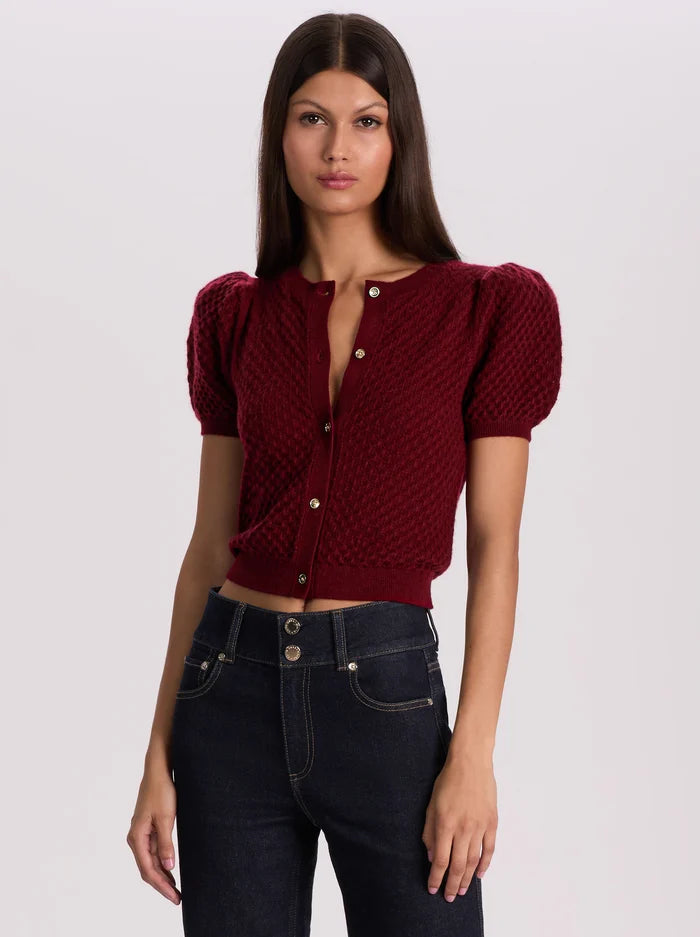 Alice + Olivia - Sabine Cashmere Cardigan - Oxblood