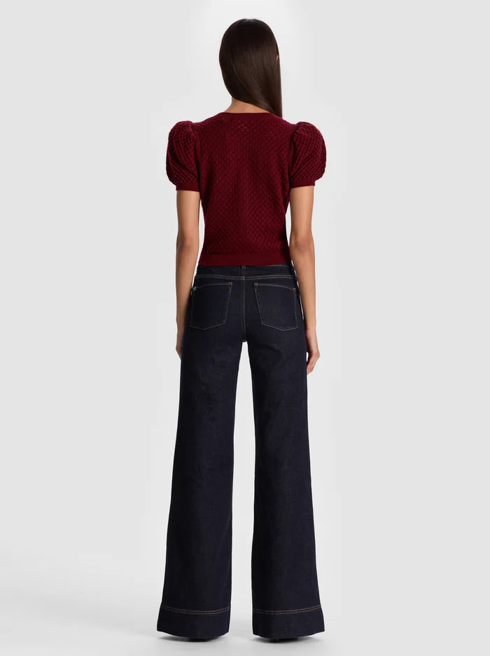 Alice + Olivia - Sabine Cashmere Cardigan - Oxblood