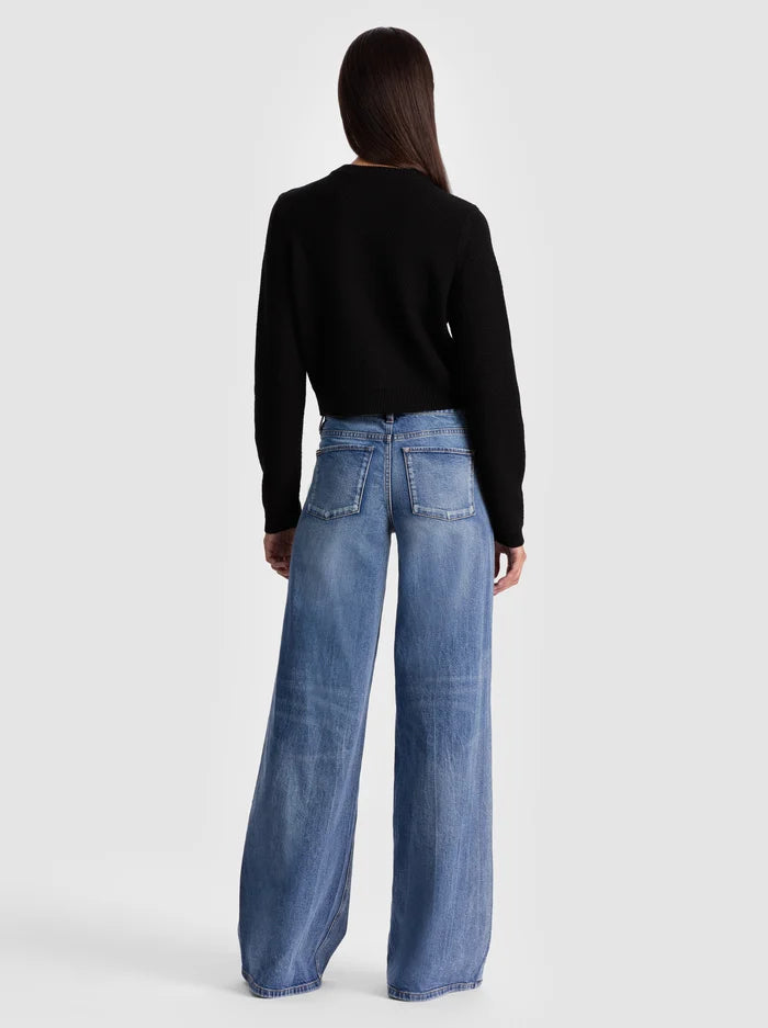 Alice + Olivia - Dollie Bow Cardigan - Black/Soft White