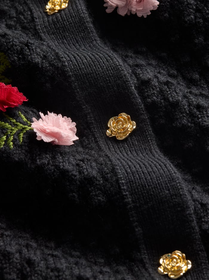 Alice + Olivia - Dollie Floral Cardigan - Black Multi