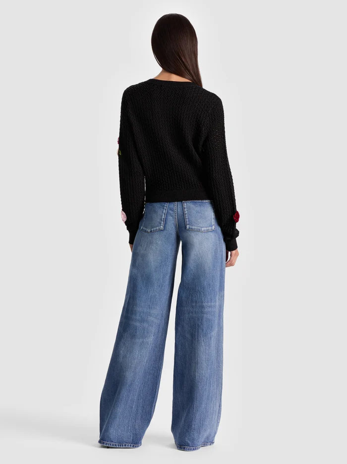 Alice + Olivia - Dollie Floral Cardigan - Black Multi