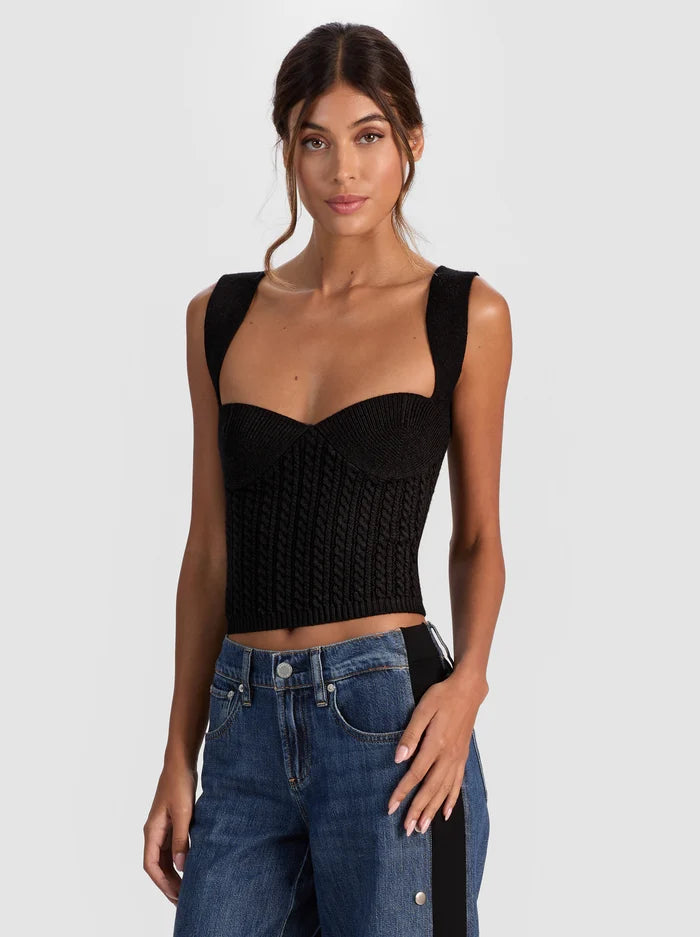 Alice + Olivia - Adrianna Knit Corset - Black