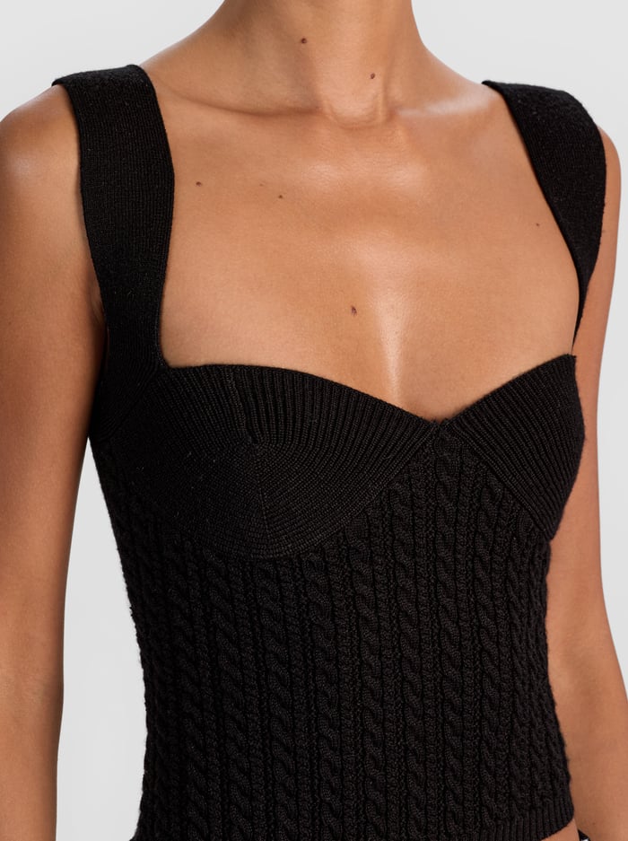 Alice + Olivia - Adrianna Knit Corset - Black
