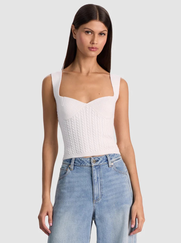 Alice + Olivia - Adrianna Knit Corset - Soft White