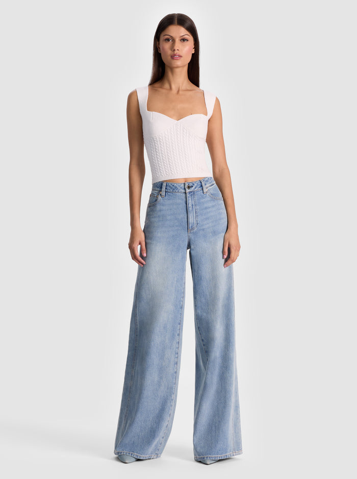 Alice + Olivia - Adrianna Knit Corset - Soft White