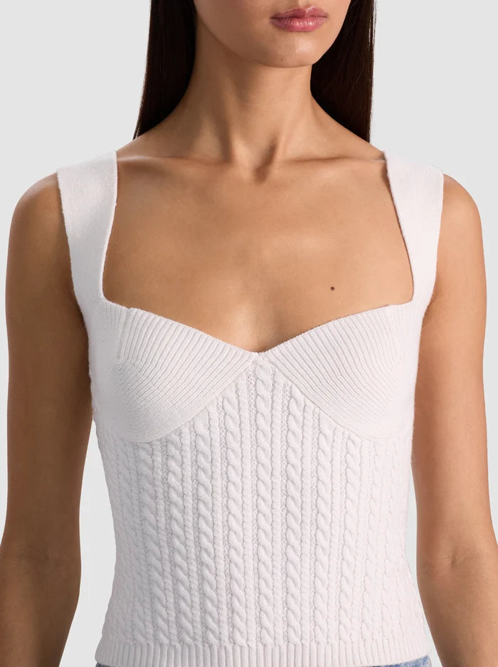 Alice + Olivia - Adrianna Knit Corset - Soft White