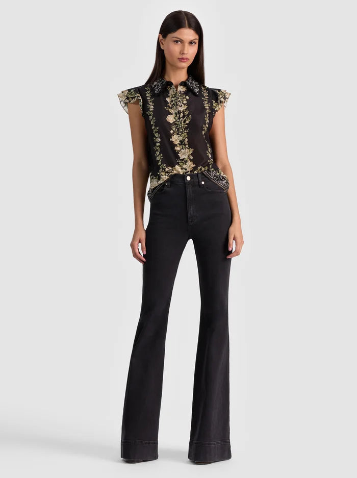 Alice + Olivia - Martel Silk Blouse - Free Falling