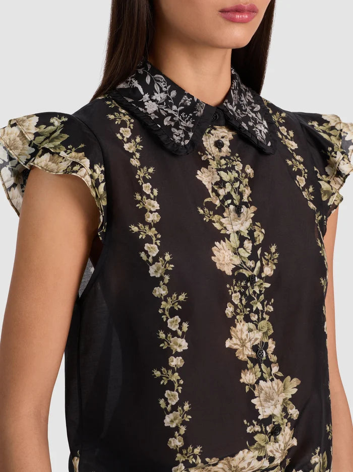 Alice + Olivia - Martel Silk Blouse - Free Falling