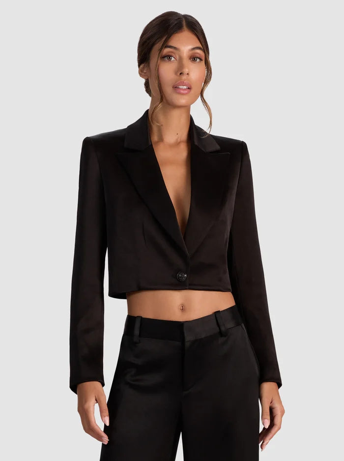 Alice + Olivia - Ines Cropped Boxy Blazer - Black