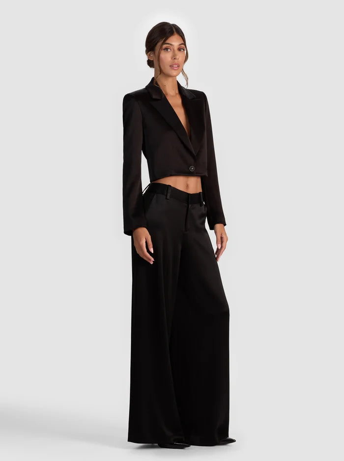Alice + Olivia - Ines Cropped Boxy Blazer - Black