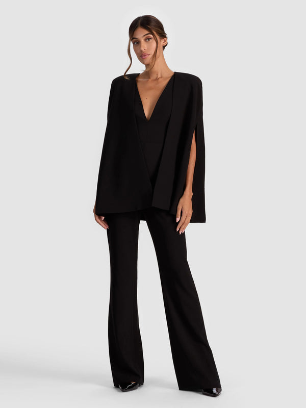 Alice + Olivia - Nova Cape Jumpsuit - Black