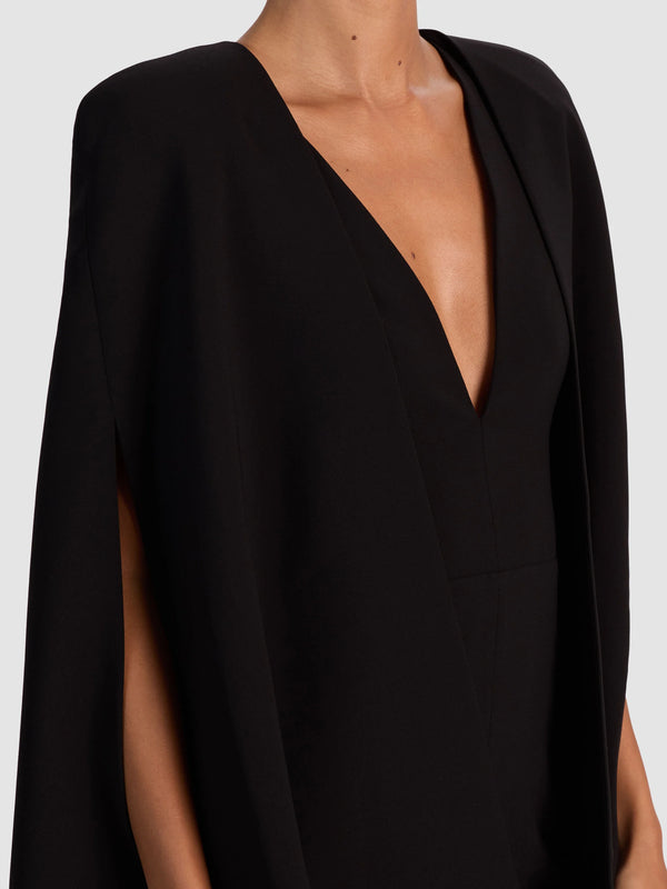 Alice + Olivia - Nova Cape Jumpsuit - Black