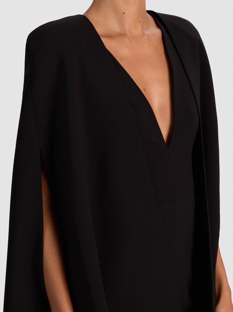 Alice + Olivia - Nova Cape Jumpsuit - Black