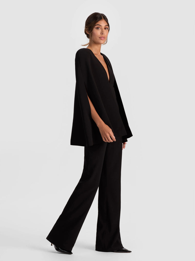 Alice + Olivia - Nova Cape Jumpsuit - Black