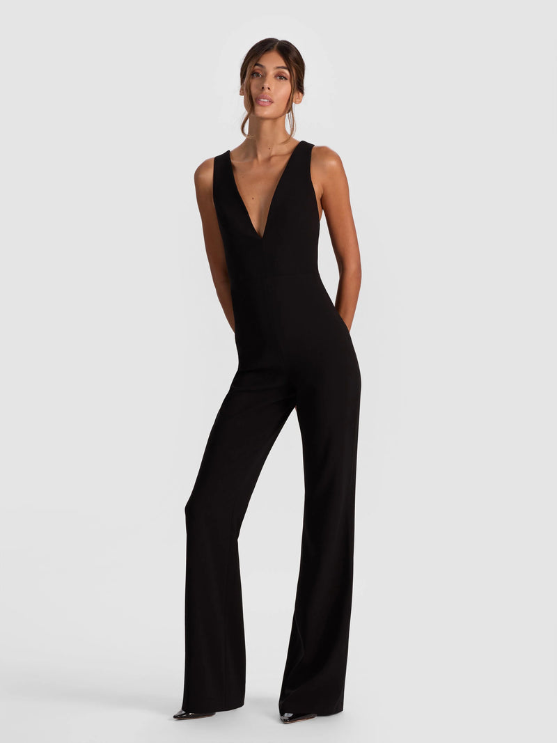 Alice + Olivia - Nova Cape Jumpsuit - Black
