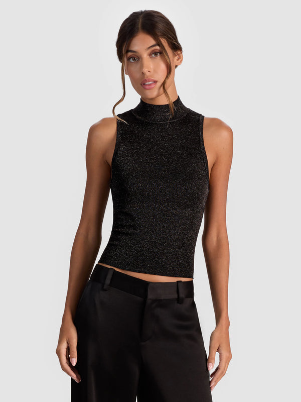Alice + Olivia - Darcey Metallic Tank - Black