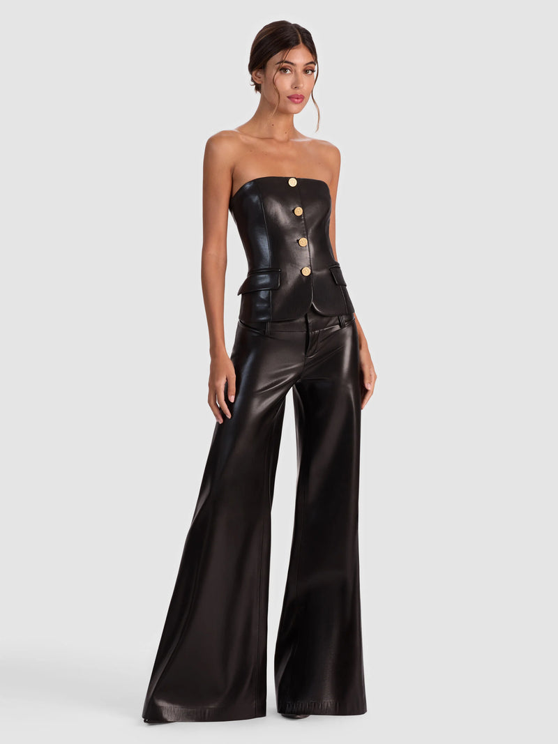 Alice + Olivia - Madison Vegan Bustier Top - Black