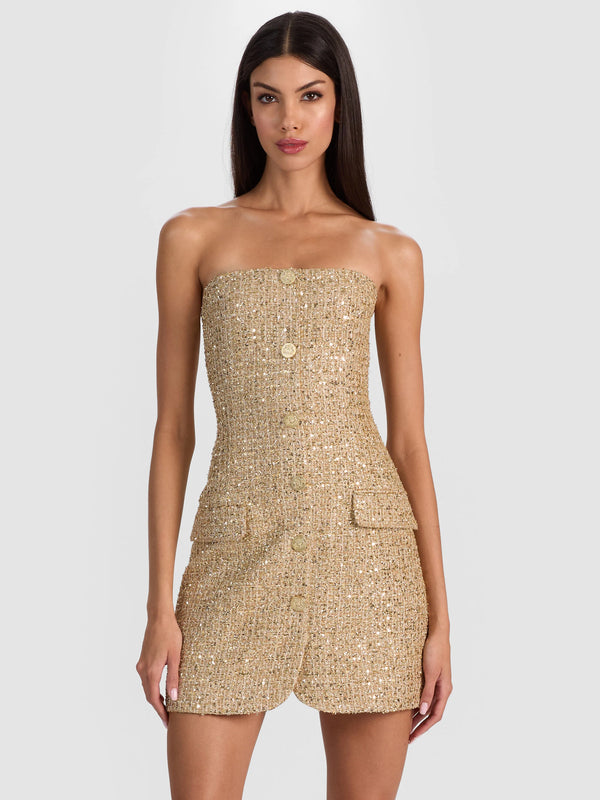 Alice + Olivia - Madison Mini Blazer Dress - Pale Gold