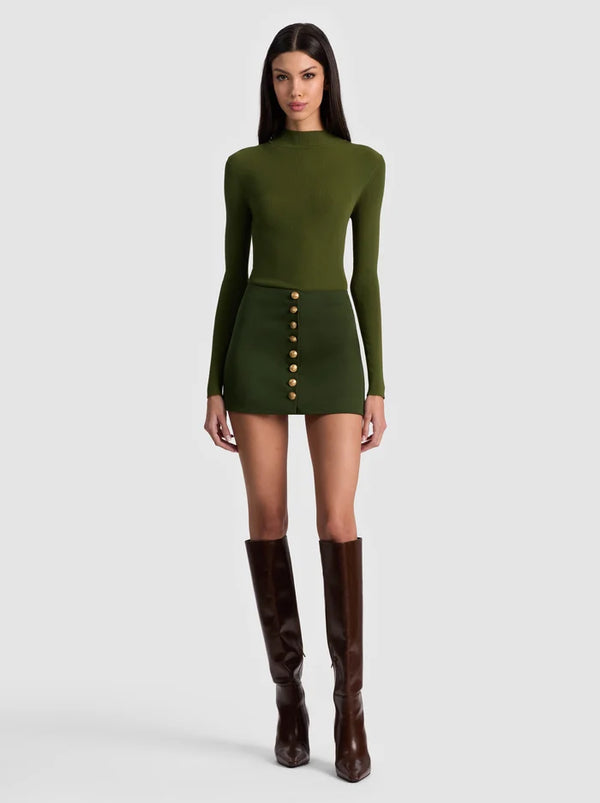 Alice + Olivia - Rubi Mini Skirt - Dark Olive