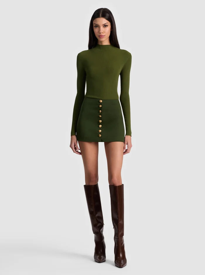 Alice + Olivia - Rubi Mini Skirt - Dark Olive