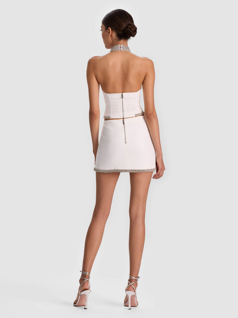 Alice + Olivia - Gatz Embellished Top - Off White