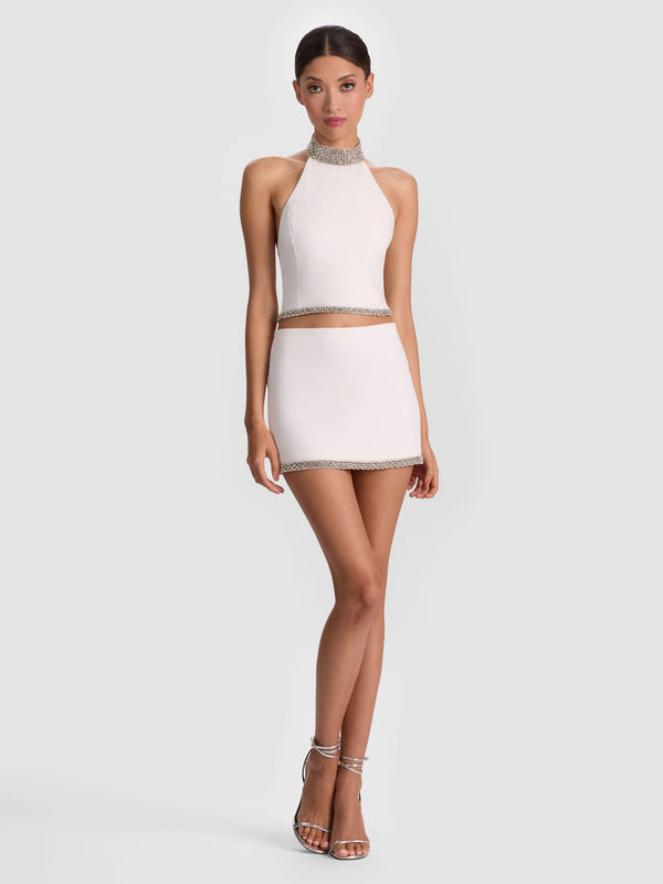 Alice + Olivia - Rubi Embellish Micro Skirt - Off White