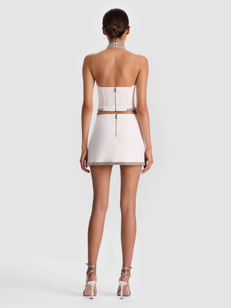 Alice + Olivia - Rubi Embellish Micro Skirt - Off White