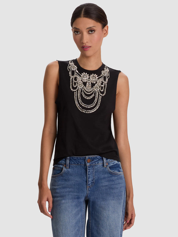 Alice + Olivia - Dede Embellished Tank - Black