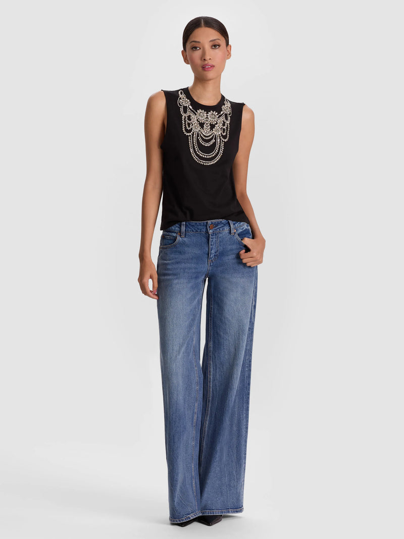 Alice + Olivia - Dede Embellished Tank - Black