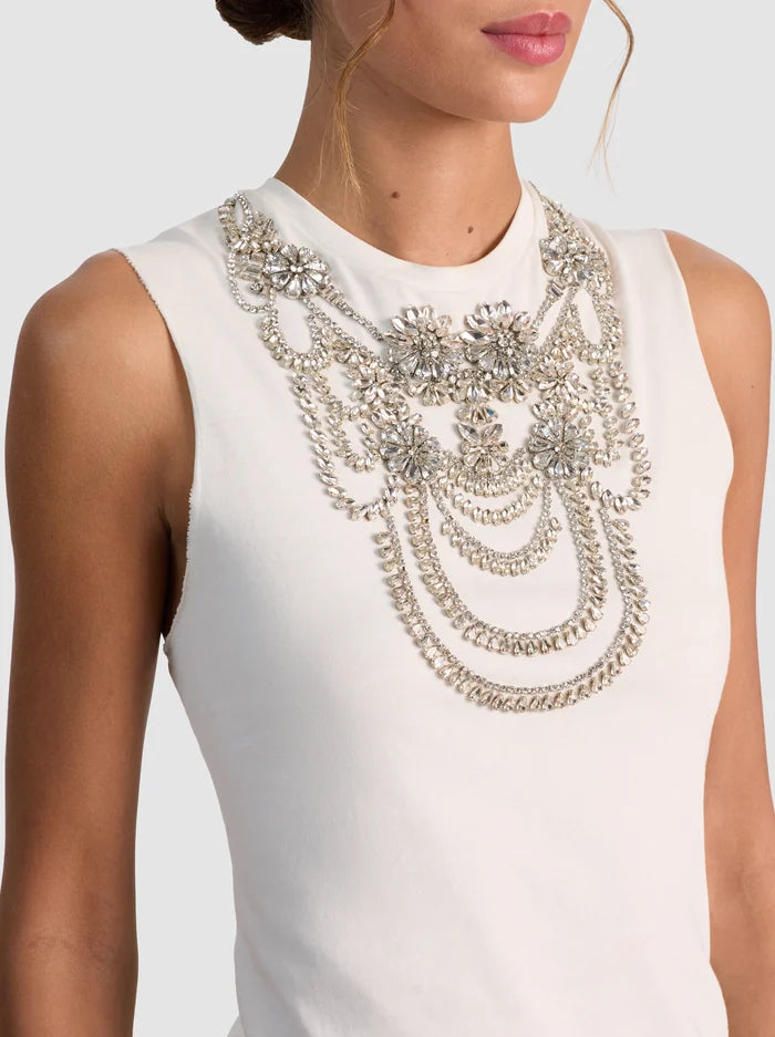 Alice + Olivia - Dede Embellished Tank - Off White