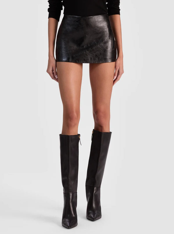 Alice + Olivia - Mace Vegan Mini Skort - Black