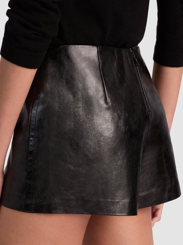 Alice + Olivia - Mace Vegan Mini Skort - Black