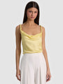 Alice + Olivia - Monique Twist Strap Cowl Neck Tank - Butter
