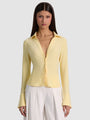 Alice + Olivia - Freya Fitted Button Down Top - Butter