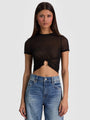Alice + Olivia - Courtney Ruched Front Tee - Black