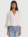 Alice + Olivia - Margaux Tie Front Blouse - Off White