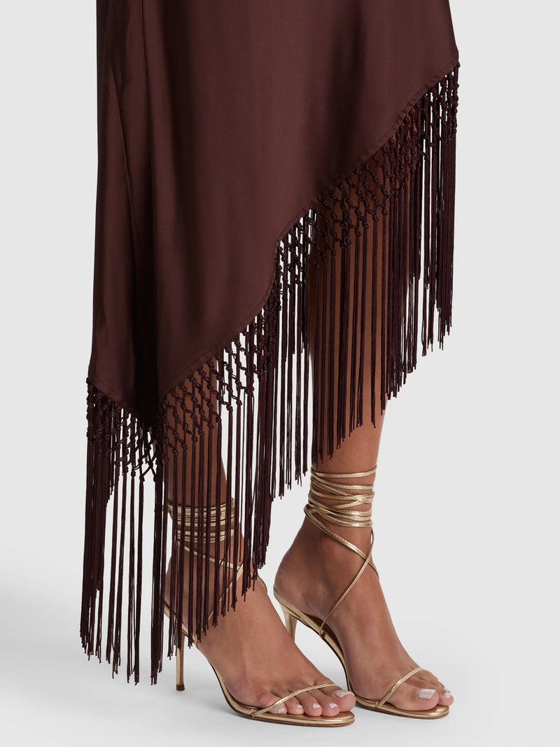 alice olivia harmony asymmetric midi dress + - With Fringe Color:Custom Made Hollywood favorite alice + Short Cocktail Dresses Adelie Asymmetric Hem Halter