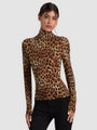 Alice + Olivia - Delaina Turtleneck Top - Spotted Leopard