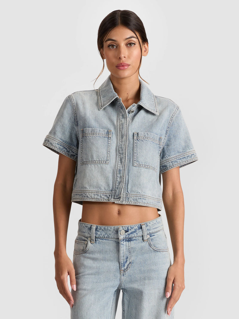 Alice + Olivia - Tesha Denim Top - Rockstar Blue