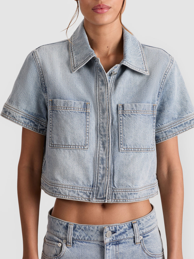 Alice + Olivia - Tesha Denim Top - Rockstar Blue