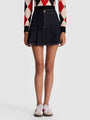 Alice + Olivia - Suzie Pleated Denim Mini Skirt - Dark Rinse
